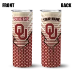 personalized-oklahoma-sooners-chevron-stripes-crimson-skinny-tumbler-best-selling.webp