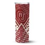 personalized-oklahoma-sooners-monogram-burst-crimson-white-skinny-tumbler-best-selling.webp
