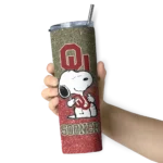 personalized-oklahoma-sooners-snoopy-attitude-crimson-skinny-tumbler-best-selling-1.webp