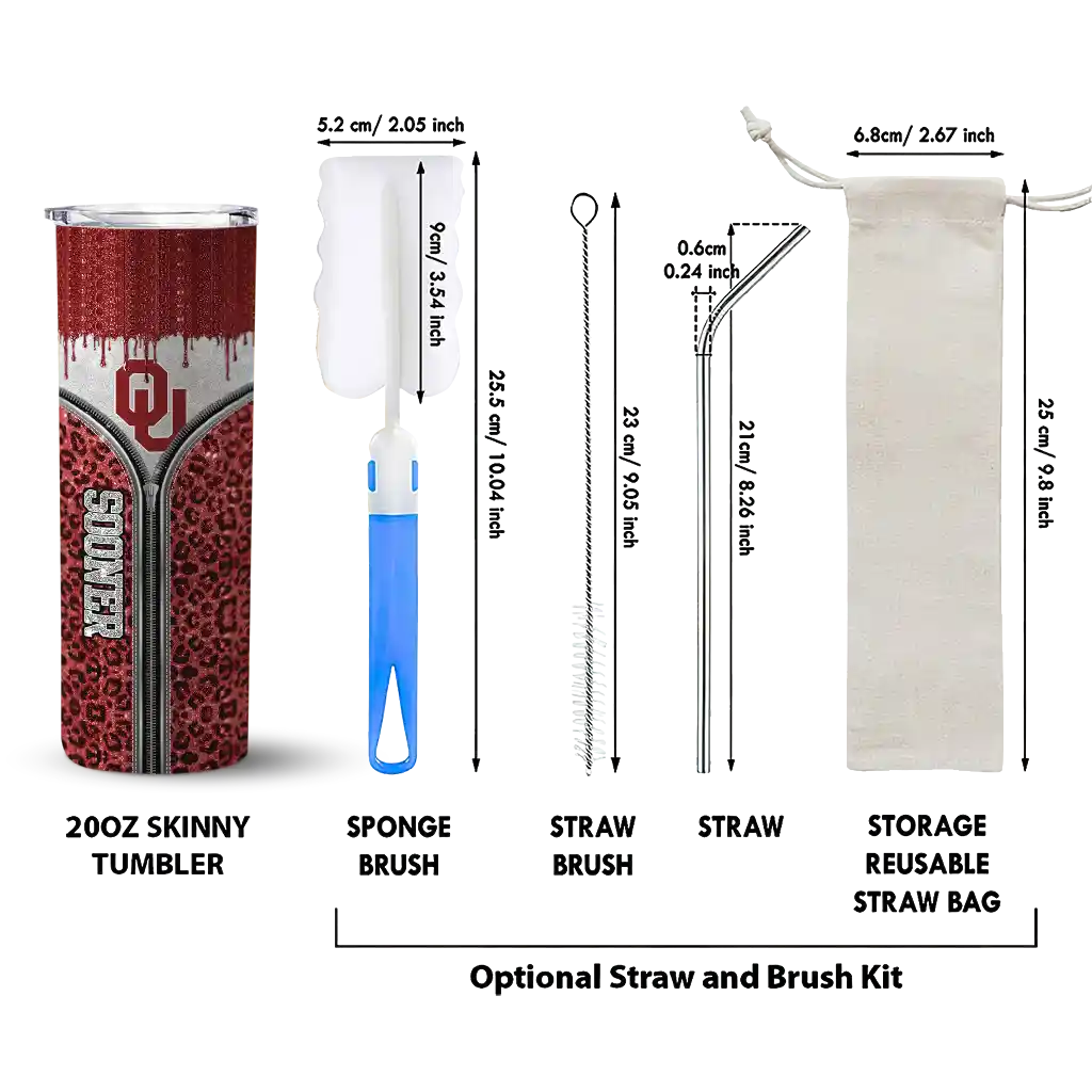 personalized-oklahoma-sooners-sparkle-drip-crimson-skinny-tumbler-new-arrival.webp