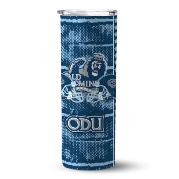Personalized Old Dominion Monarchs Chevron Patch Blue Skinny Tumbler