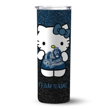 Personalized Old Dominion Monarchs Hello Kitty Blue Black Skinny Tumbler