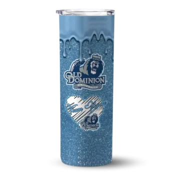 Personalized Old Dominion Monarchs Pixel Fade Blue Skinny Tumbler