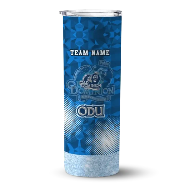 personalized old dominion monarchs starburst tiles blue skinny tumbler best selling