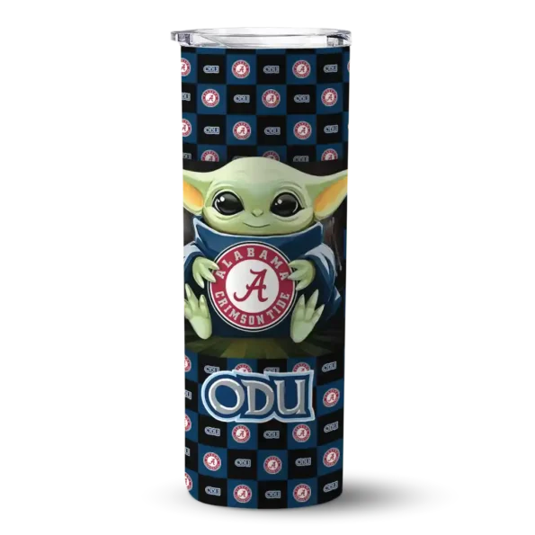 personalized old dominion monarchs yoda cozy blue black skinny tumbler best selling