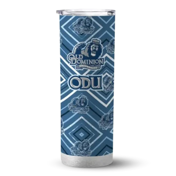 Personalized Old Dominion Monarchs Zipper Leopard Blue Skinny Tumbler