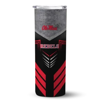 Personalized Ole Miss Rebels Hexagon Honeycomb Red Black Skinny Tumbler