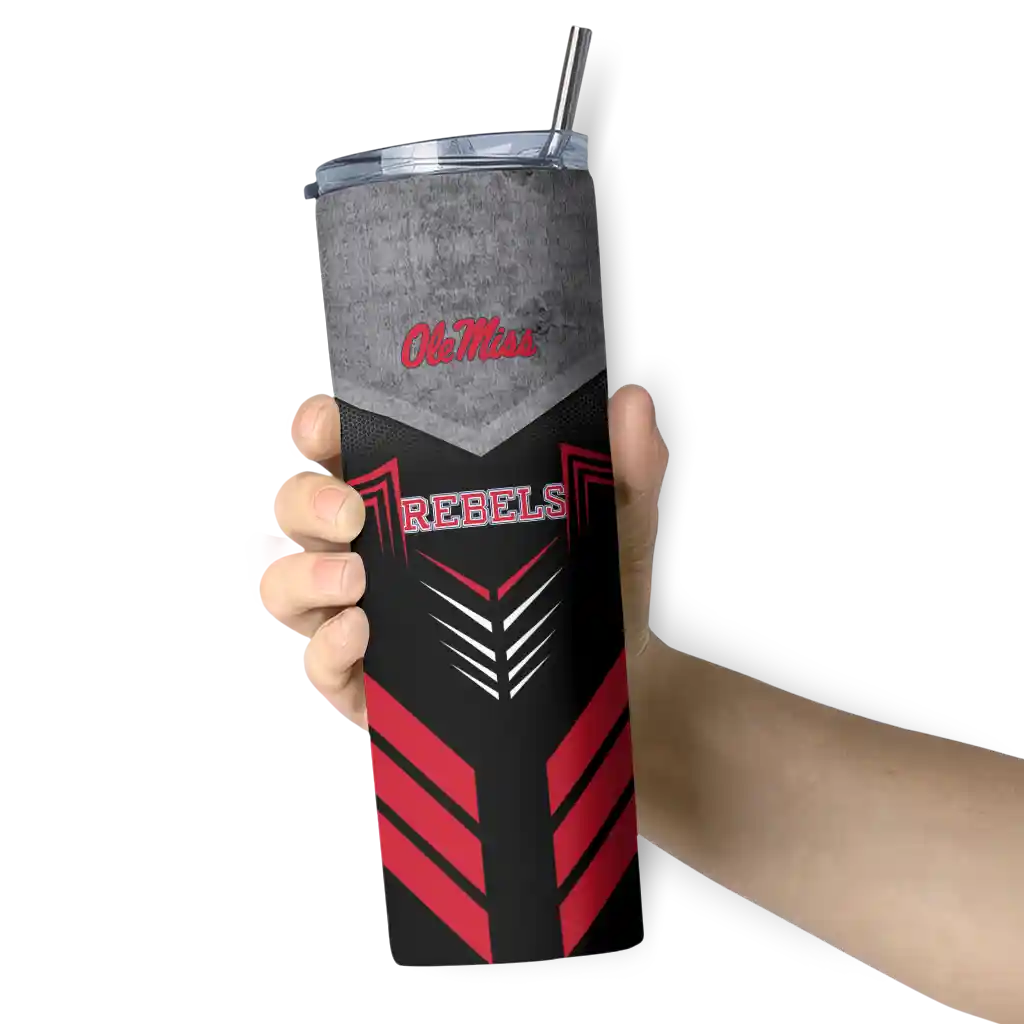 personalized-ole-miss-rebels-hexagon-honeycomb-red-black-skinny-tumbler-premium-grade.webp