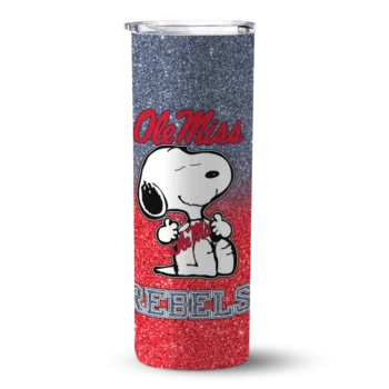 Personalized Ole Miss Rebels Snoopy Attitude Red Skinny Tumbler