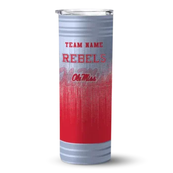 Ole Miss Rebels Tumber - Personalized Swirl Texture Skinny Red