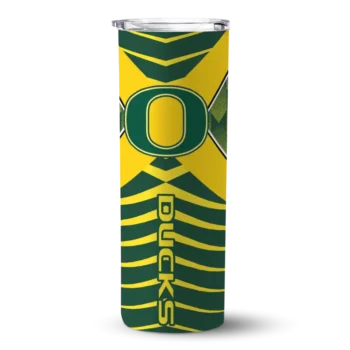 Personalized Oregon Ducks Camo Texture Green Skinny Tumbler