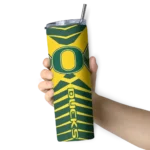 personalized-oregon-ducks-camo-texture-green-skinny-tumbler-best-selling.webp