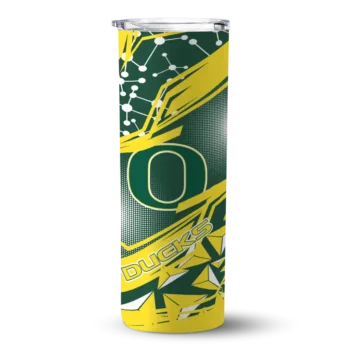 Personalized Oregon Ducks Helmet Clash Green Skinny Tumbler