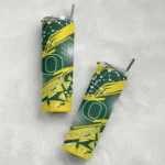 personalized-oregon-ducks-helmet-clash-green-skinny-tumbler-best-selling.webp