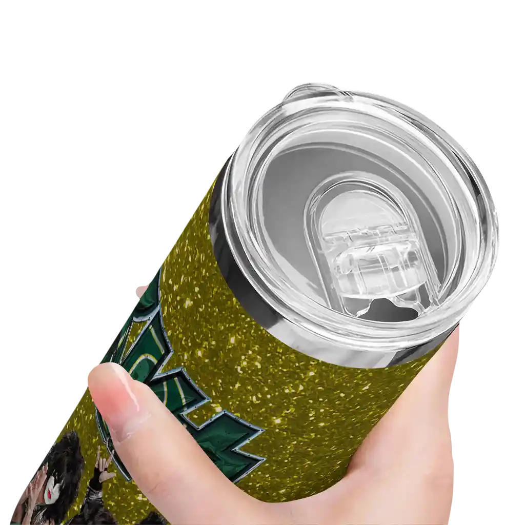 personalized-oregon-ducks-kiss-band-yellow-skinny-tumbler-high-quality.webp