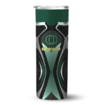 personalized-oregon-ducks-superman-emblem-green-black-skinny-tumbler-best-selling.webp