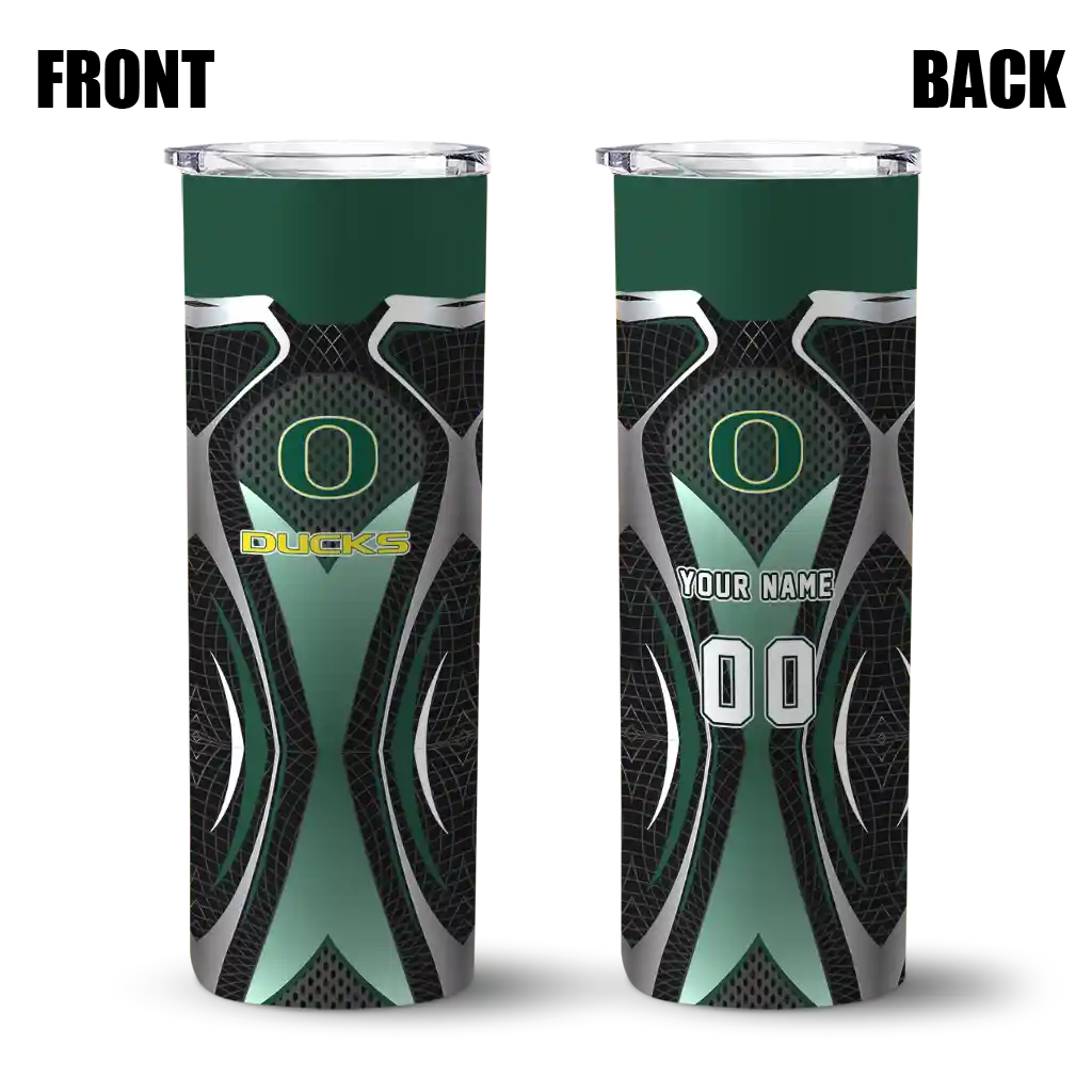 personalized-oregon-ducks-superman-emblem-green-black-skinny-tumbler-fashion-forward.webp