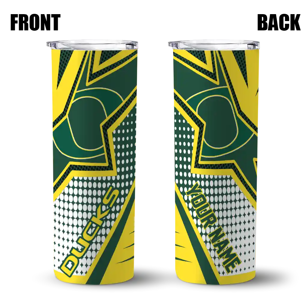 personalized-oregon-ducks-web-stripes-green-white-skinny-tumbler-fashion-forward.webp
