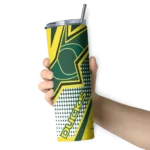 personalized-oregon-ducks-web-stripes-green-white-skinny-tumbler-best-selling.webp