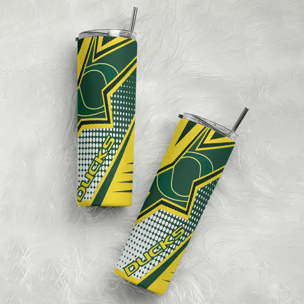 personalized-oregon-ducks-web-stripes-green-white-skinny-tumbler-top-rated.webp