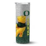 personalized-oregon-ducks-winnie-the-pooh-green-gray-skinny-tumbler-best-selling.webp