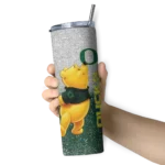 personalized-oregon-ducks-winnie-the-pooh-green-gray-skinny-tumbler-best-selling.webp