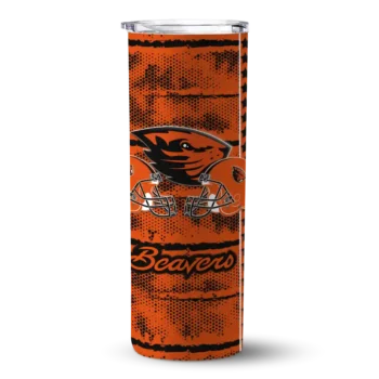 Personalized Oregon State Beavers Chevron Patch Orange Skinny Tumbler