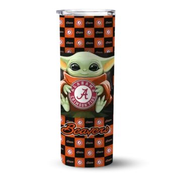 Personalized Oregon State Beavers Yoda Cozy Orange Black Skinny Tumbler