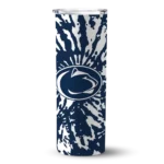 personalized-penn-state-nittany-lions-metallic-grid-blue-skinny-tumbler-best-selling.webp