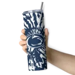 personalized-penn-state-nittany-lions-metallic-grid-blue-skinny-tumbler-best-selling-1.webp