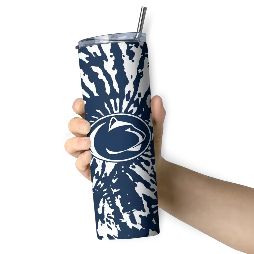personalized-penn-state-nittany-lions-metallic-grid-blue-skinny-tumbler-premium-grade-1.webp