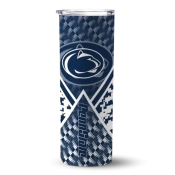 Personalized Penn State Nittany Lions Monogram Burst Blue White Skinny Tumbler