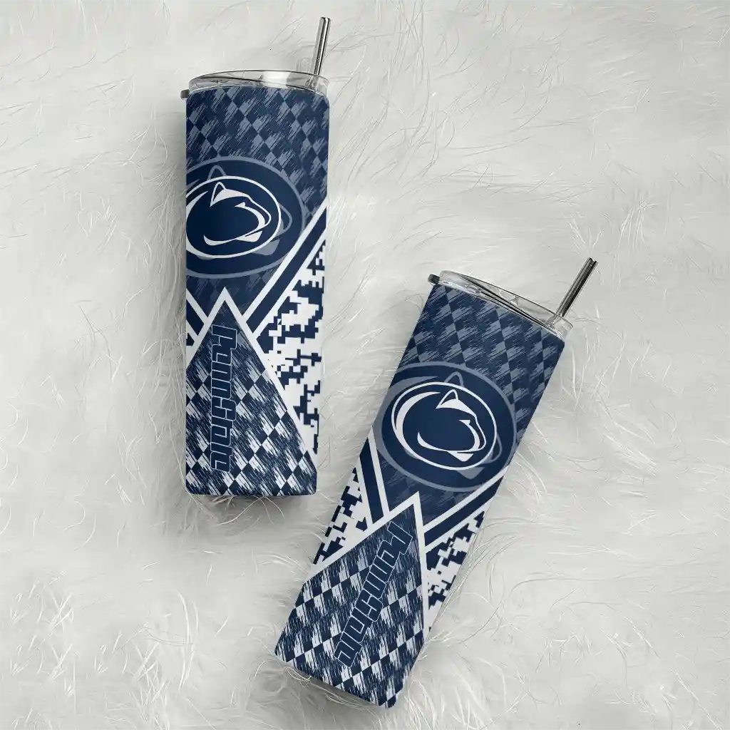 personalized-penn-state-nittany-lions-monogram-burst-blue-white-skinny-tumbler-top-rated.webp