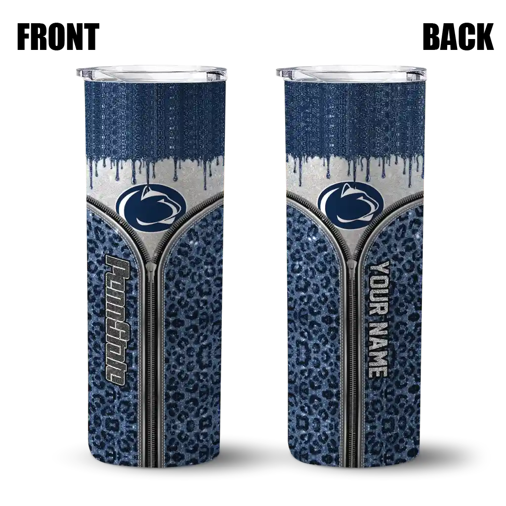 personalized-penn-state-nittany-lions-sparkle-drip-blue-skinny-tumbler-fashion-forward.webp