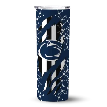 Personalized Penn State Nittany Lions Star Pop Blue Black Skinny Tumbler