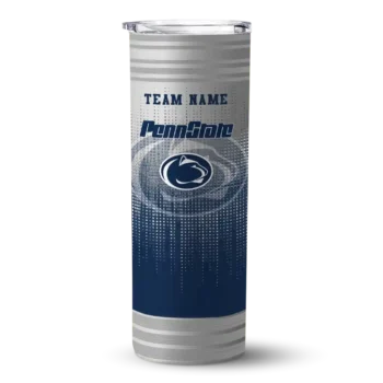 Personalized Penn State Nittany Lions Swirl Texture Blue Skinny Tumbler