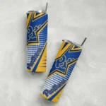 personalized-pittsburgh-panthers-web-stripes-royal-blue-white-skinny-tumbler-best-selling.webp
