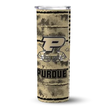 Personalized Purdue Boilermakers Chevron Patch Gold Skinny Tumbler