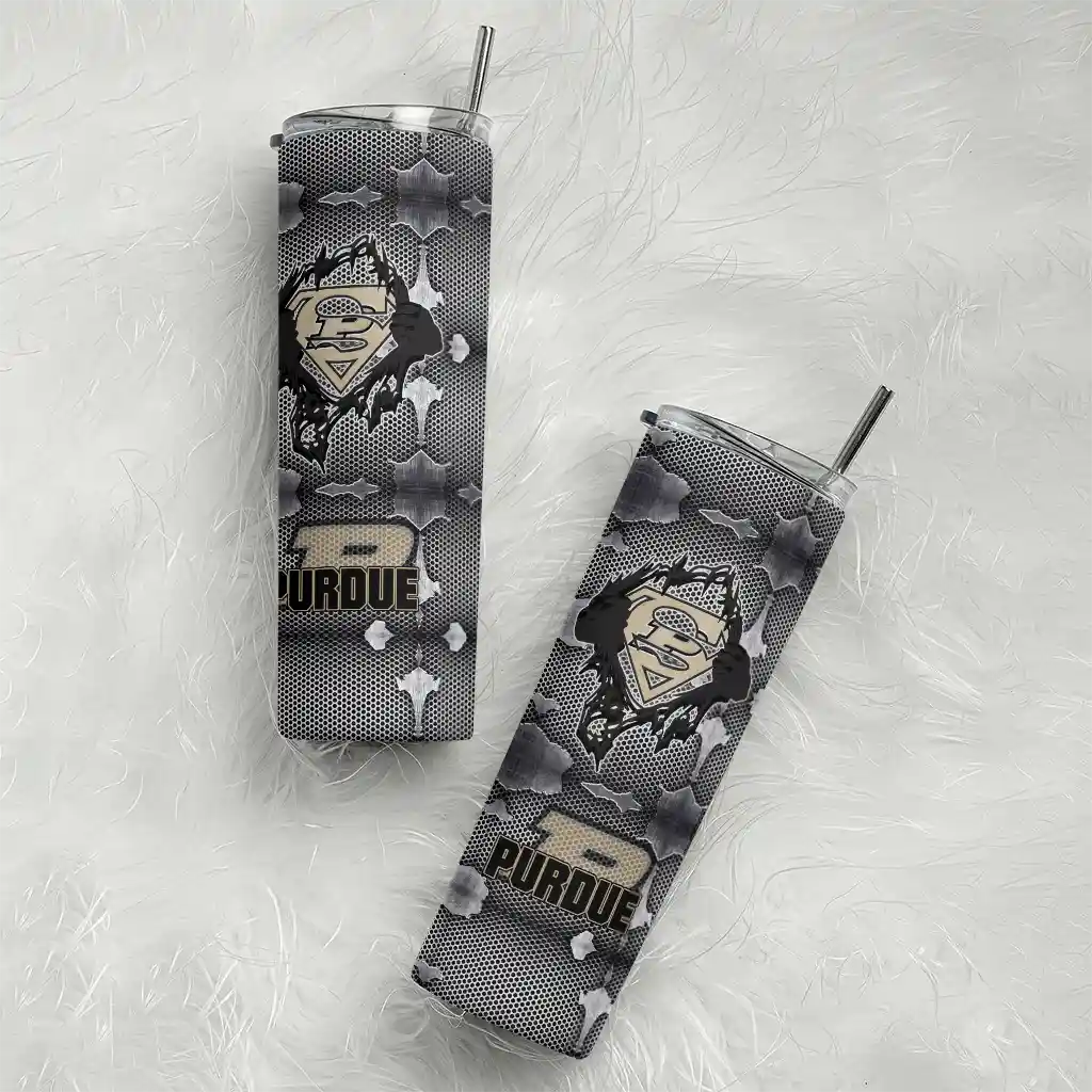 personalized-purdue-boilermakers-chevron-v-gold-gray-skinny-tumbler-top-rated.webp
