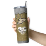personalized-purdue-boilermakers-pixel-fade-gold-skinny-tumbler-best-selling-2.webp