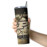 personalized-purdue-boilermakers-rose-romance-gold-black-skinny-tumbler-best-selling.webp