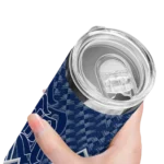 personalized-rice-owls-monogram-burst-navy-blue-white-skinny-tumbler-best-selling.webp