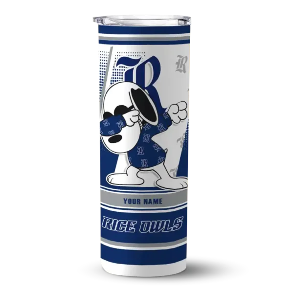 personalized rice owls snoopy dog navy blue white skinny tumbler best selling