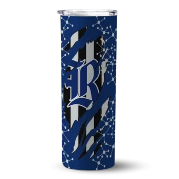 Personalized Rice Owls Star Pop Navy Blue Black Skinny Tumbler