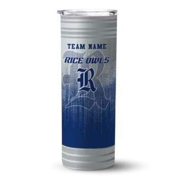 Personalized Rice Owls Swirl Texture Navy Blue Skinny Tumbler
