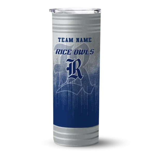 personalized rice owls swirl texture navy blue skinny tumbler best selling