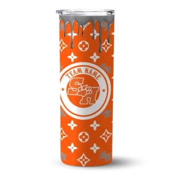 Personalized Sam Houston Bearkats Camo Streak Orange Skinny Tumbler