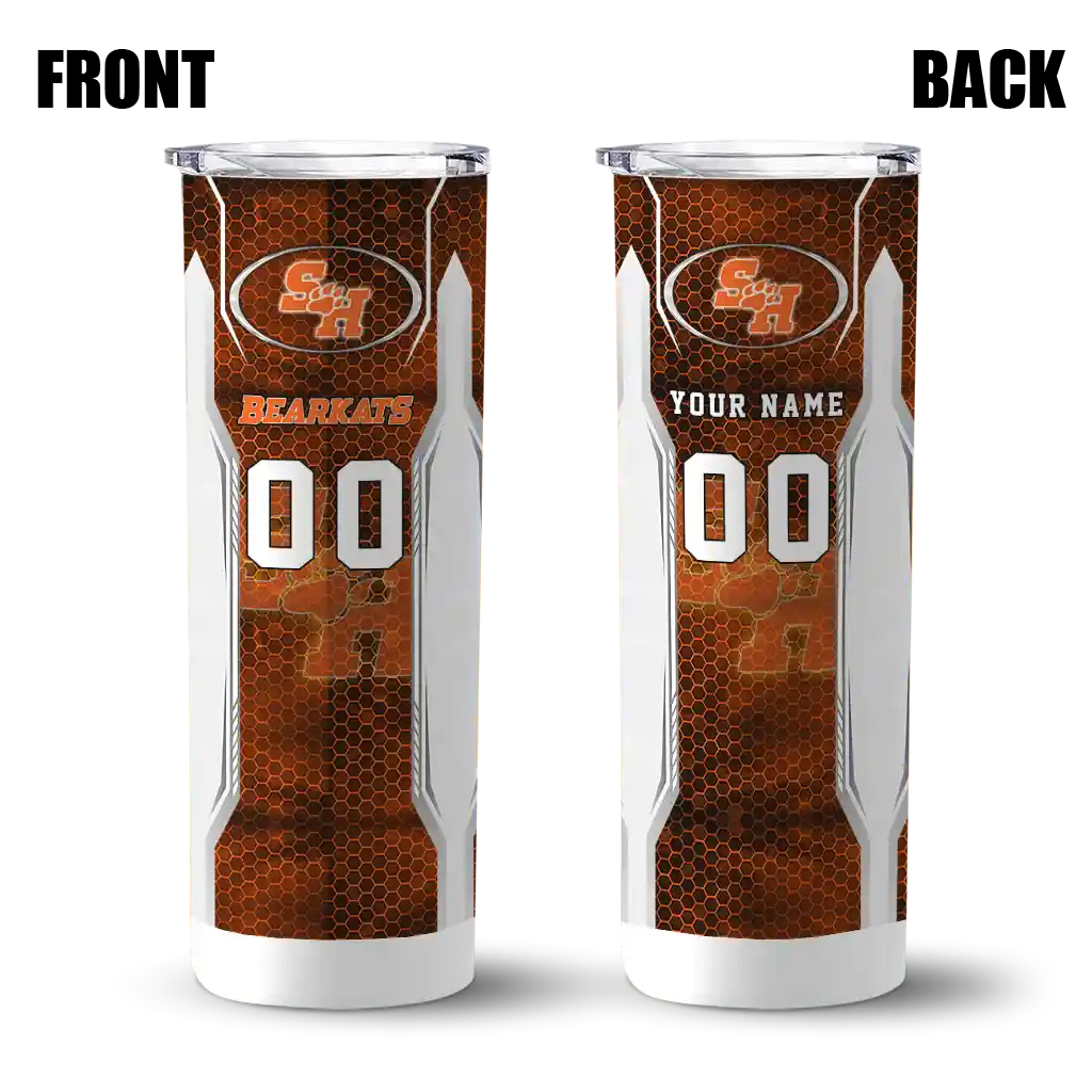 personalized-sam-houston-bearkats-stacked-diamond-orange-skinny-tumbler-fashion-forward.webp