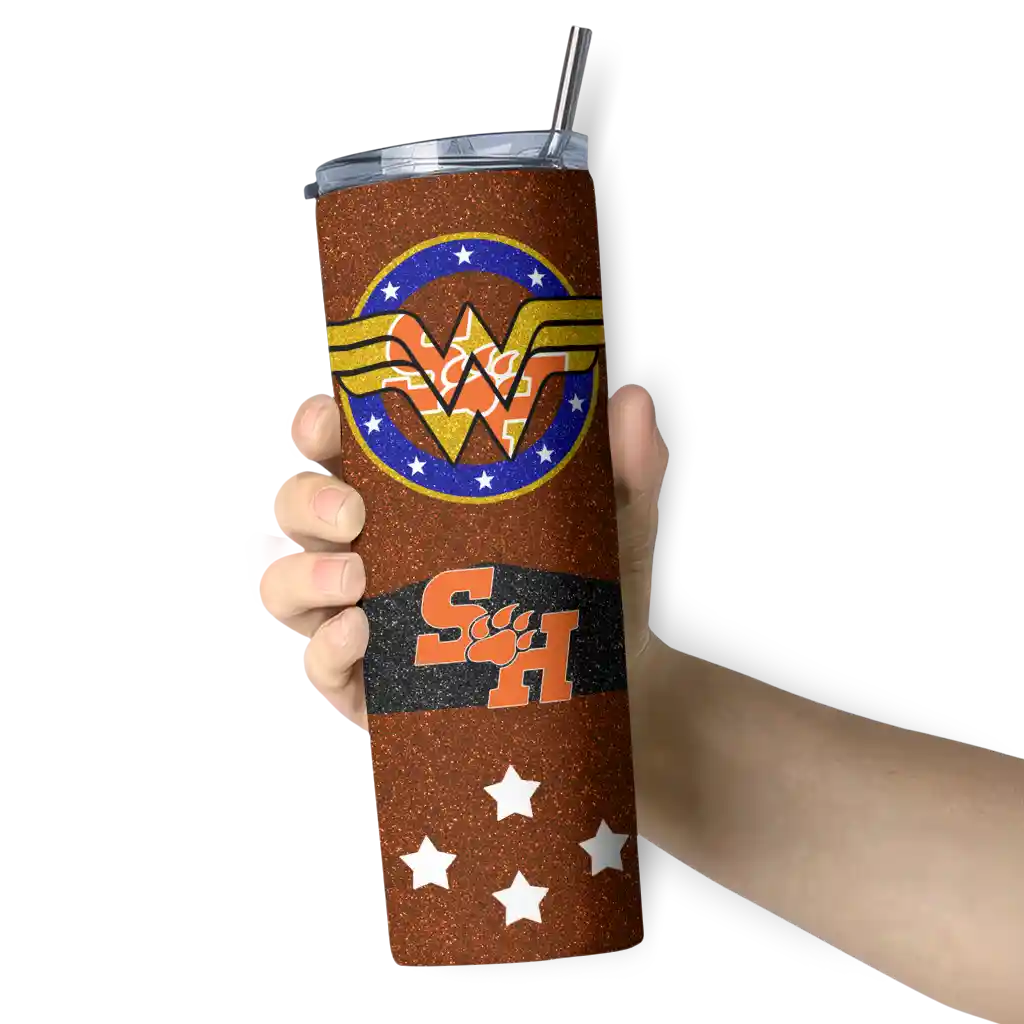 personalized-sam-houston-bearkats-star-cluster-orange-skinny-tumbler-premium-grade.webp