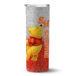 personalized-sam-houston-bearkats-winnie-the-pooh-orange-gray-skinny-tumbler-best-selling.webp